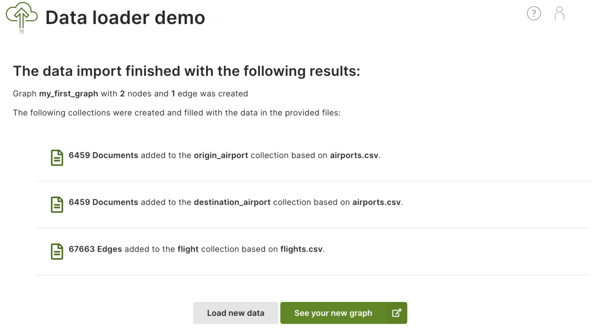 Data Loader Example Step 4 See your new graph