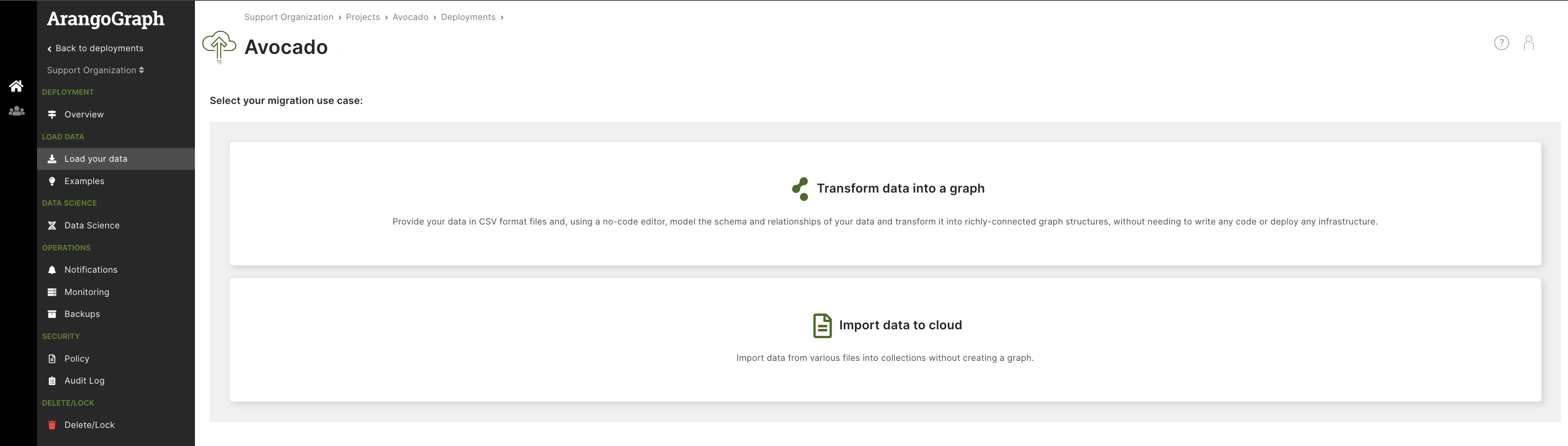 ArangoGraph Data Loader Migration Use Cases