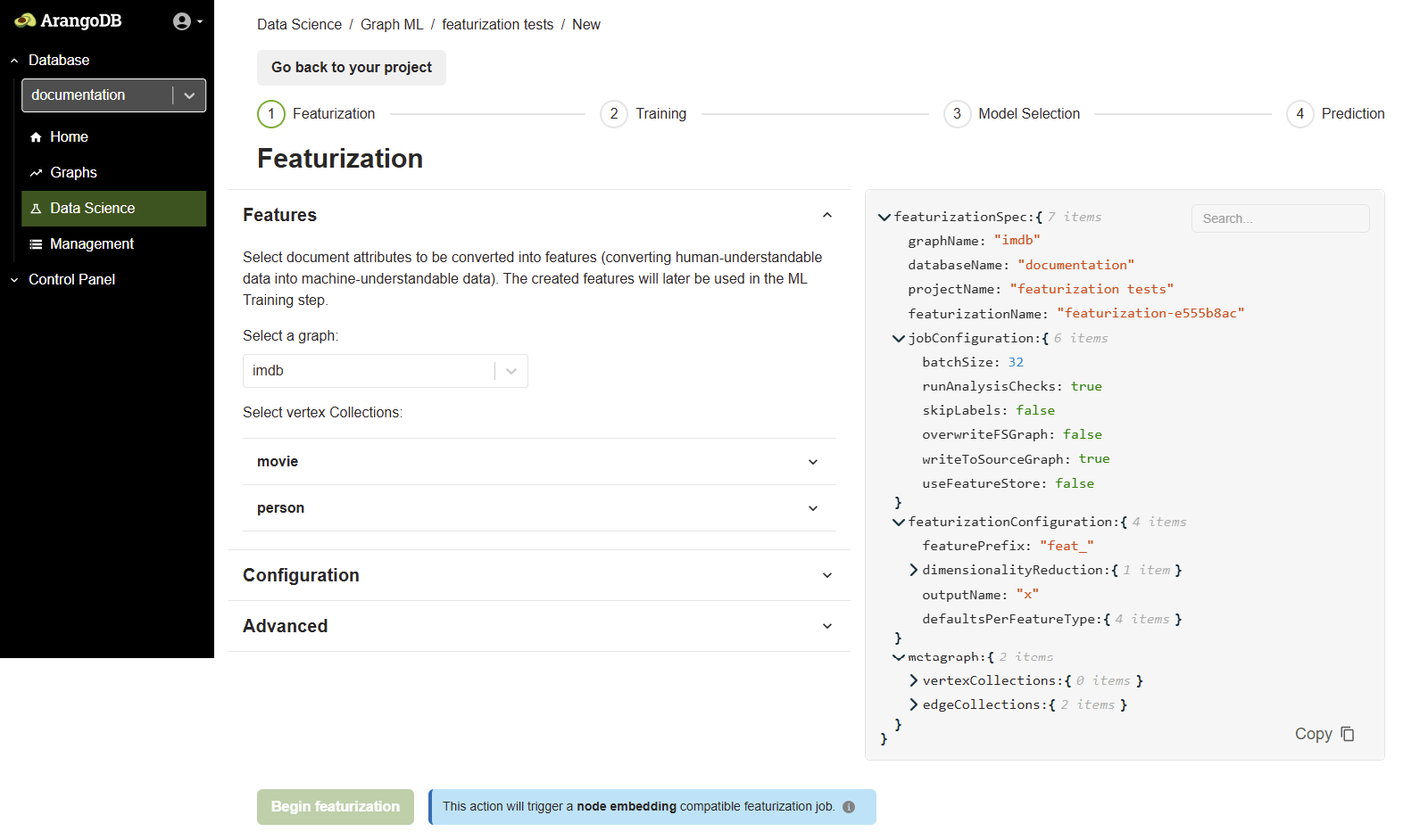 Navigate to Featurization