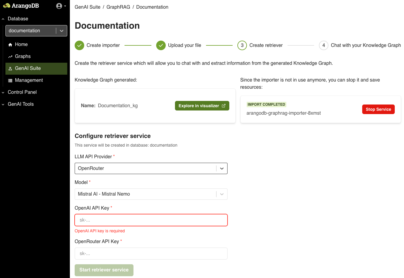 Configure Retriever Service using OpenRouter